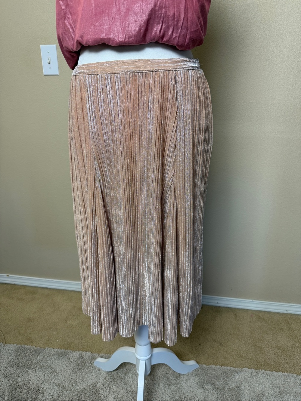 Anthropology Maeve Rose Gold Skirt Size XS - Picture 3 of 6